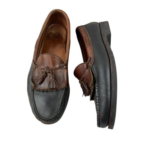 *Allen Edmonds Nashua Loafers Mens 13D Leather Black Brown Kiltie Tassle Luxury main image 4
